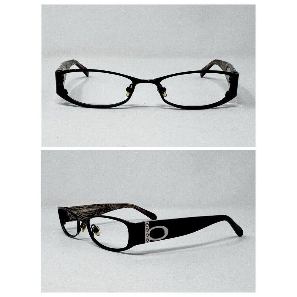 Bebe Peekaboo Zebra Black Full Rim Eyeglass Frames 53-18-135 Frames Only